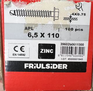 N.97 Tirafondi autofor. 6,5x110 zinc. e cavallotti