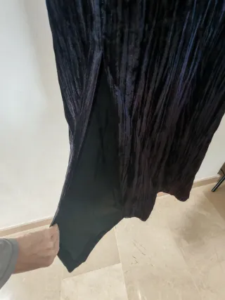 Vestido largo negro terciopelo