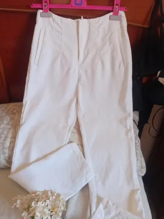 Pantalón de vestir blanco talla M