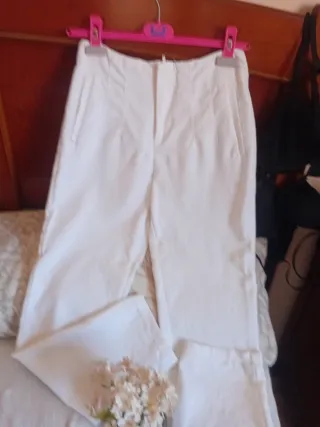 Pantalón de vestir blanco talla M