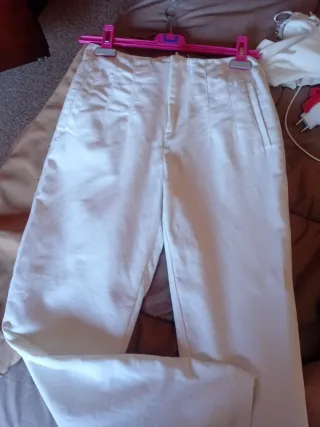 Pantalón de vestir blanco talla M