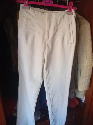 Pantalón de vestir blanco talla M