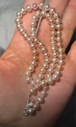 Collar Perlas Naturales Cultivadas Cierre 925 plat