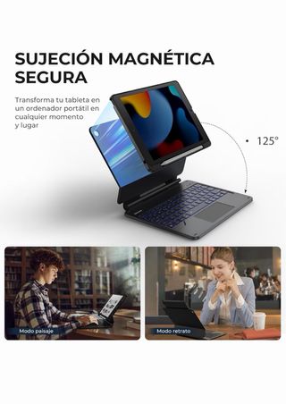 Custodia Dexnor per iPad 9/10.2 con Tastiera Nera