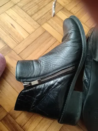 Botines de piel mujer negros semi nuevos