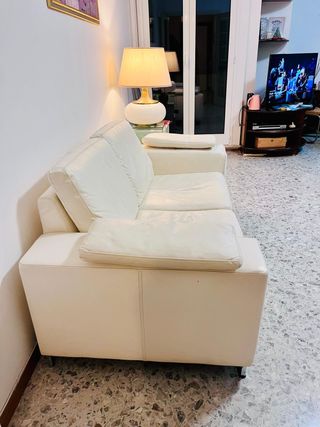 Divano vera pelle bianco - Ottime condizioni