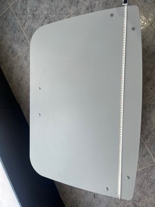 Mesa auxiliar TV 2 estantes cristal 78x51x98 cm