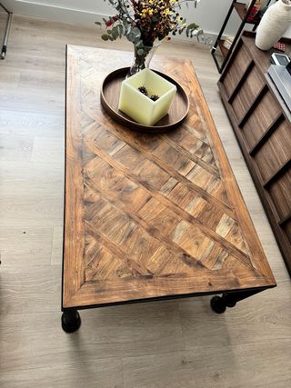 Mesa de madera de Teca y Hierro Diseño