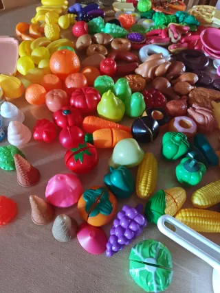 Lote comida juguete para cocinita en buen estado