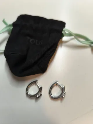 Pendientes Tous Oso Negro y Plata