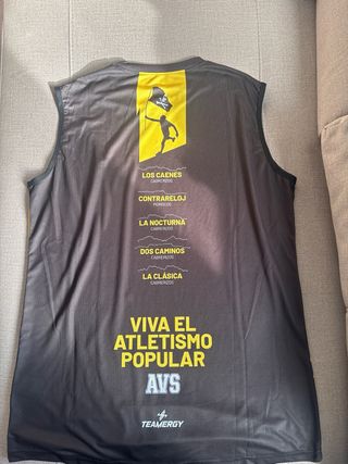 Camiseta Tirantes Running Negra/Amarilla