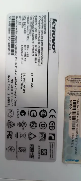 Piezas de pc Lenovo C