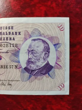 Billete 10 Francos Suiza 1976