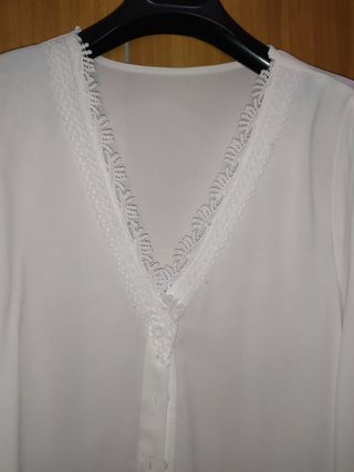 Camicia nuova bianca con pizzo sexy