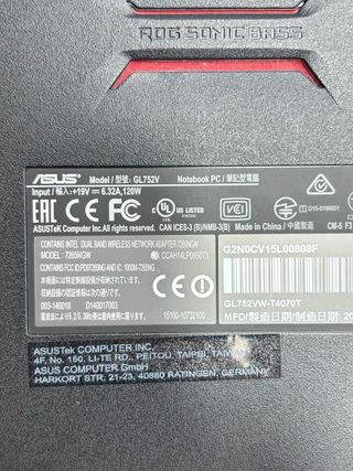 Portatile da gaming Asus ROG GL752V i7 / 8GB / 128GB / 4GB