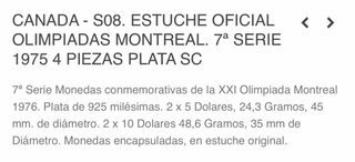 Monedas de Plata Montreal 1976