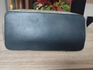 Bolso Adolfo Domínguez Negro y Beige/Dorado