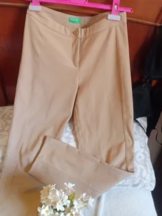 Pantalón Benetton Talla XS Beige