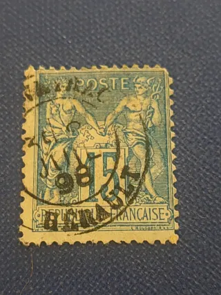 Sello Francés 15 Centavos Editado en 1878