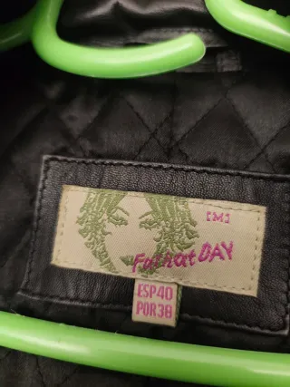 Abrigo gabardina cuero auténtico mujer