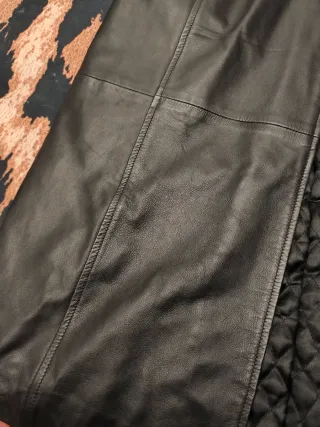 Abrigo gabardina cuero auténtico mujer