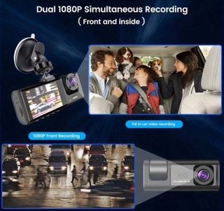 Dashcam Auto HD 1080P Doppia Lente Monitor 2”
