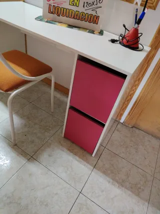 Mesa estudio blanca 120x50