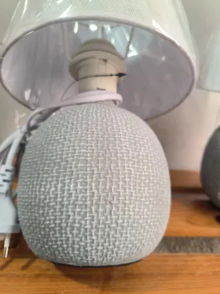 Lámparas de mesa J-LINE tela gris (2 uds)