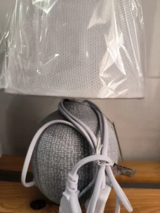 Lámparas de mesa J-LINE tela gris (2 uds)