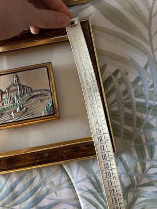 Coppia quadri vintage cornice radica