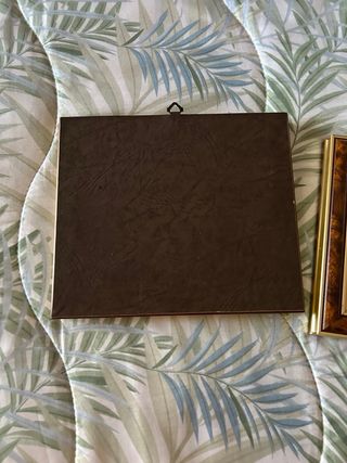 Coppia quadri vintage cornice radica