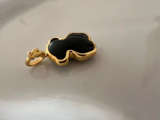 Colgante Tous Oso Negro y Dorado