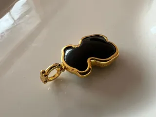 Colgante Tous Oso Negro y Dorado