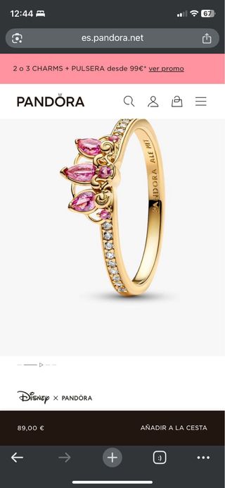 Anillo Princesa Rapunzel Disney Pandora ORIGINAL