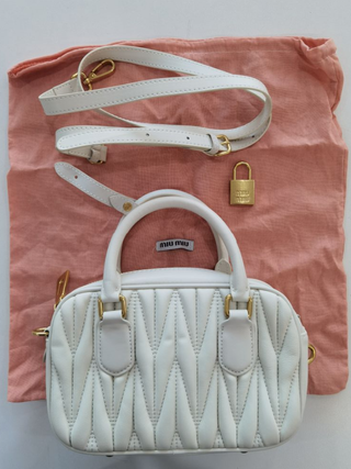Bolso Miu Miu Arcadie Matelassé Blanco
