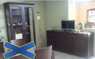 Aparador y vitrina salón_ chapa roble