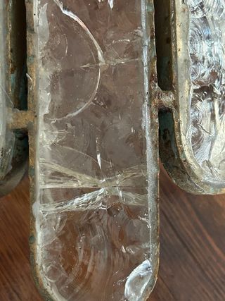 Applique in vetro arancione e trasparente