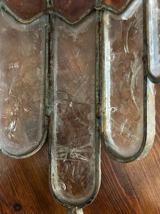 Applique in vetro arancione e trasparente