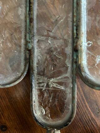 Applique in vetro arancione e trasparente