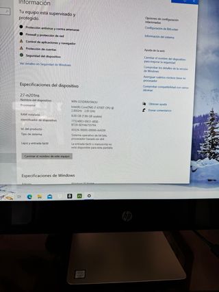 Ordenador Sobremesa HP Negro y Plata