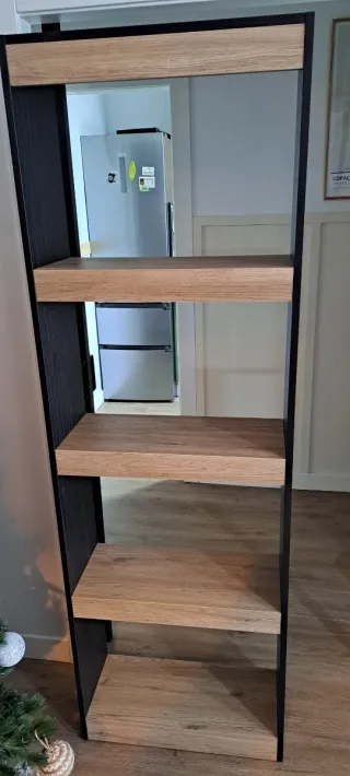 Estantería Skraut Home Negra y Madera