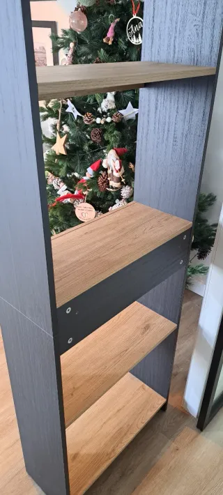 Estantería Skraut Home Negra y Madera