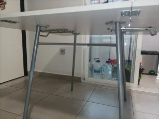 Mesa de cocina plegable blanca