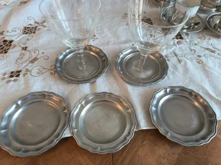 Set 5 Sottobicchieri Peltro