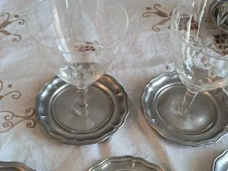 Set 5 Sottobicchieri Peltro