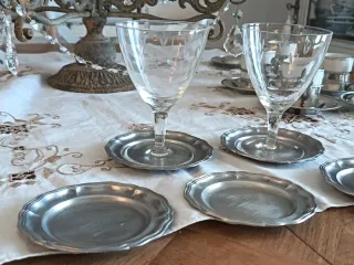 Set 5 Sottobicchieri Peltro