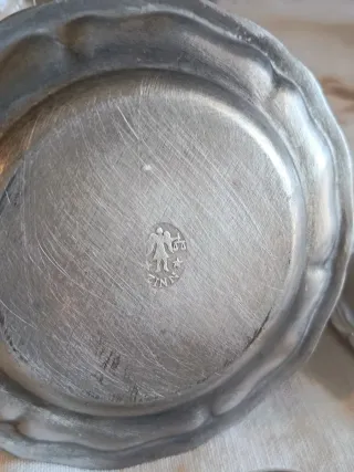 Set 5 Sottobicchieri Peltro