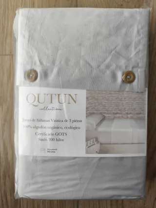 Juego Sábanas Algodón Orgánico 300 hilos 90cm