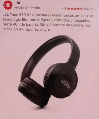 Cascos JBL Tune 510BT Bluetooth Negro