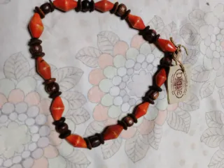 Collana Diane perline arancioni e marroni